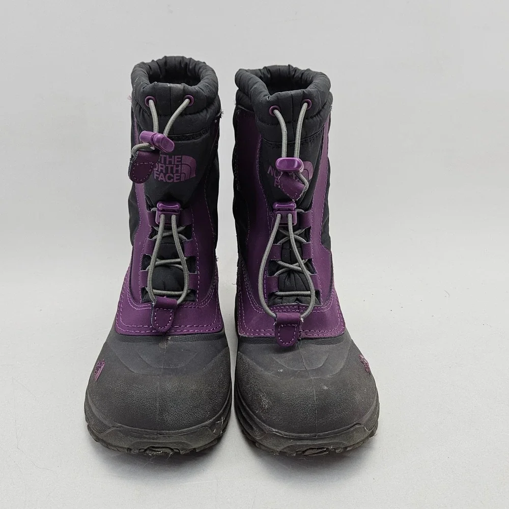 The North Face Girls Alpenglow Purple Winter Snow Boots 3Y No insoles